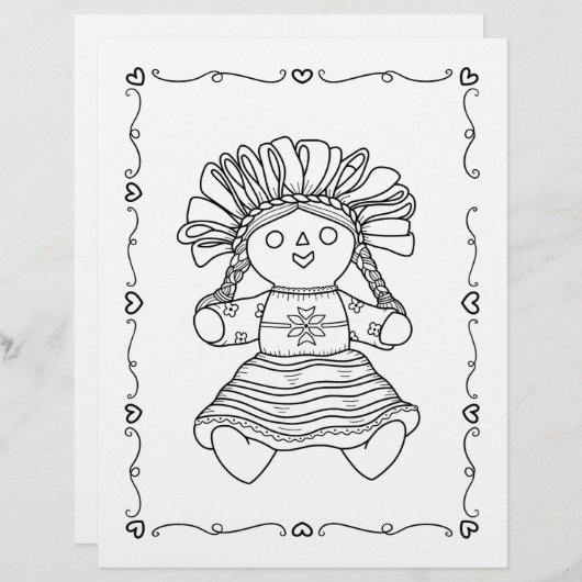 Mexico activity coloring page (Front/Back)