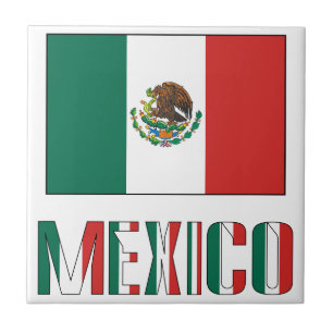 Mexico and Mexican Flag Ceramic Tile