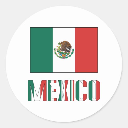 Mexico and Mexican Flag Classic Round Sticker