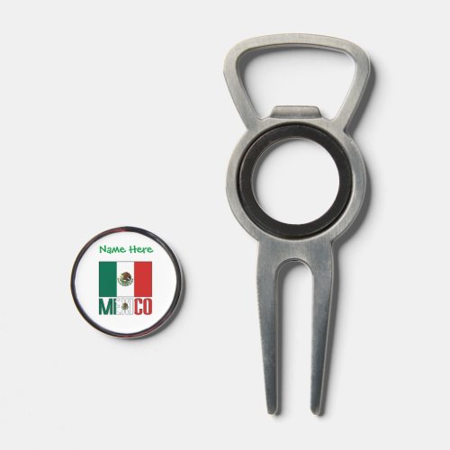 Mexico and Mexican Flag Green Personalization  Divot Tool