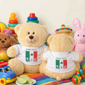 Mexico and Mexican Flag Green Personalization Teddy Bear