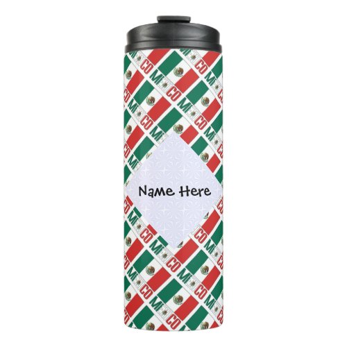 Mexico and Mexican Flag Tiled Personalized  Thermal Tumbler