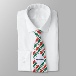 Mexico and Mexican Flag Tiled with Your Name Neck Tie