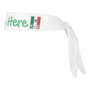 Mexico and Mexican Flag with Your Name Tie Headband