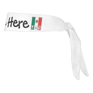 Mexico and Mexican Flag with Your Name Tie Headband