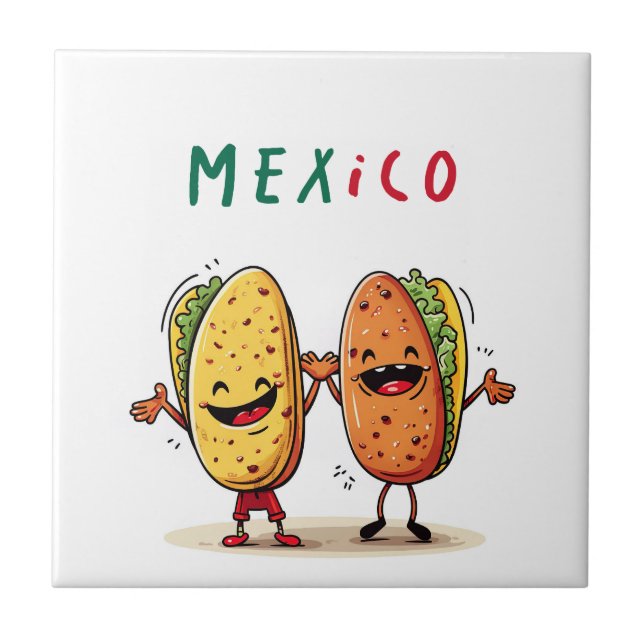 Mexico and Tacos Ceramic Tile (Front)