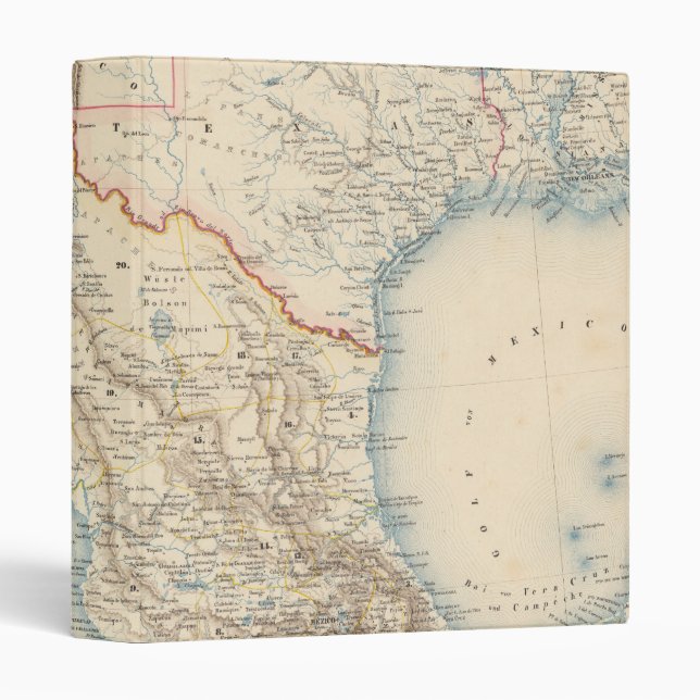 Mexico and Texas Map 3 Ring Binder (Front/Spine)
