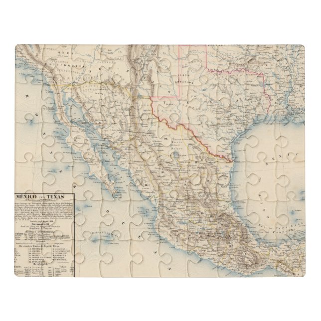 Mexico and Texas Map Jigsaw Puzzle (Puzzle Horizontal)
