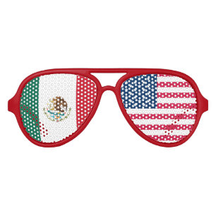 Mexico and USA Flags Sunglasses