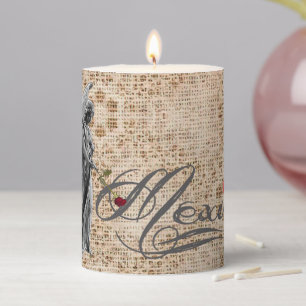 Mexico Angel Rose Pray Prayer Love Heart  Pillar Candle