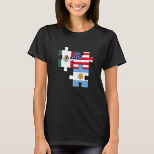 Mexico Argentina And The Usa Puzzle Design T-Shirt