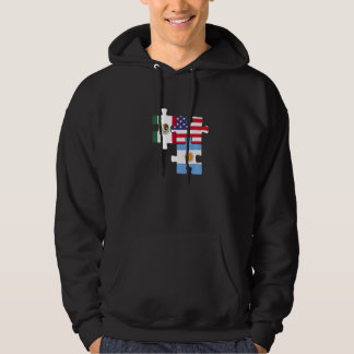 Mexico Argentina And The Usa Puzzle Hoodie