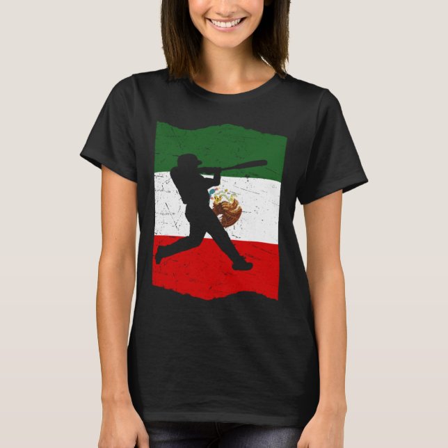 Mexico Baseball Flag for Mexican Baseball Fans Vin T-Shirt (Front)