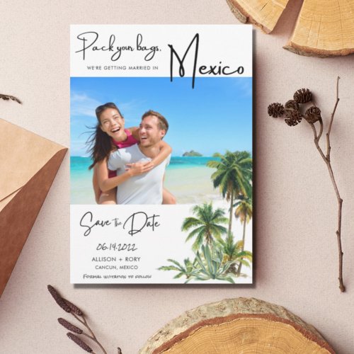 Mexico Beach Destination Photo Wedding Save The Date