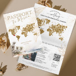 Mexico Beach Destination Wedding Passport QR code Invitation<br><div class="desc">Modern and Elegant Mexico World Map Invitation Wedding Destination,  like passport,  for your beach wedding
Add your QR code</div>