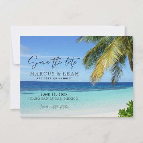 Mexico Beach Destination Wedding Save the Date