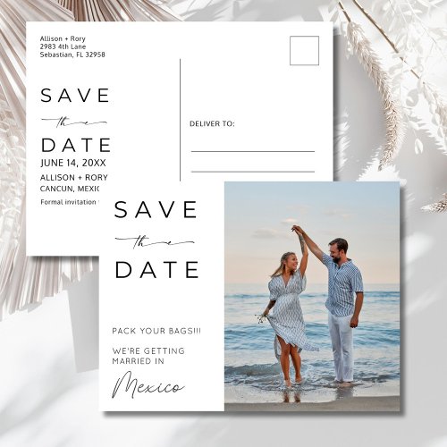 Mexico Beach Destination Wedding Save the Date