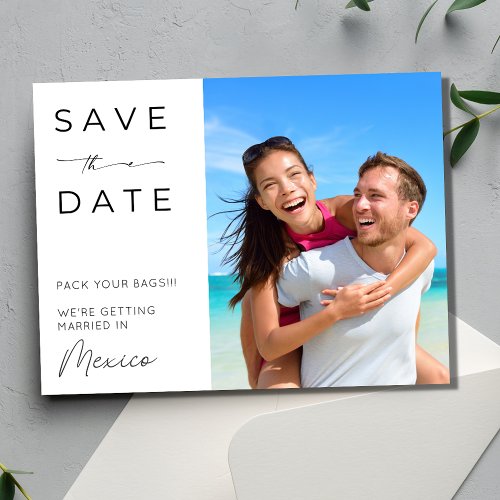 Mexico Beach Destination Wedding Save the Date Postcard
