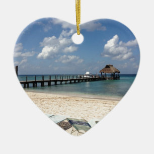 Mexico Beach Scene Ceramic Ornament