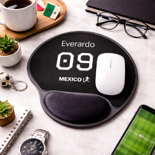 Mexico Black Soccer Jersey Style Personalized Gel Mouse Pad