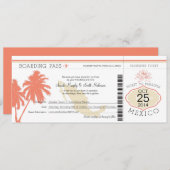 Mexico Boarding Pass Wedding Invitation (Front/Back)