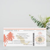 Mexico Boarding Pass Wedding Invitation (Standing Front)