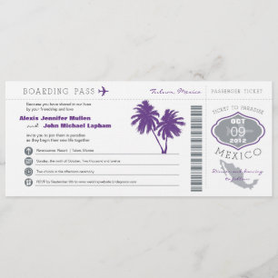Mexico Boarding PassWedding Invitation