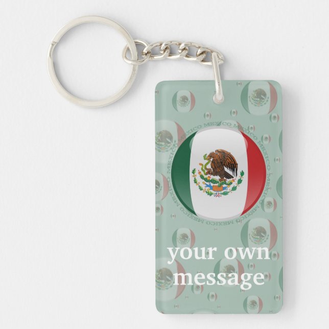 Mexico Bubble Flag Keychain (Front)