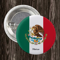 Mexico button, patriotic Mexican Flag fashion
