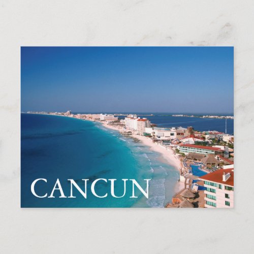 Mexico Cancun Aerial View Of Hotels Postcard