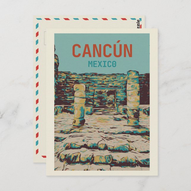 Mexico, Cancún, Quintana Roo, Yucatán, Maya ruins  Postcard (Front/Back)