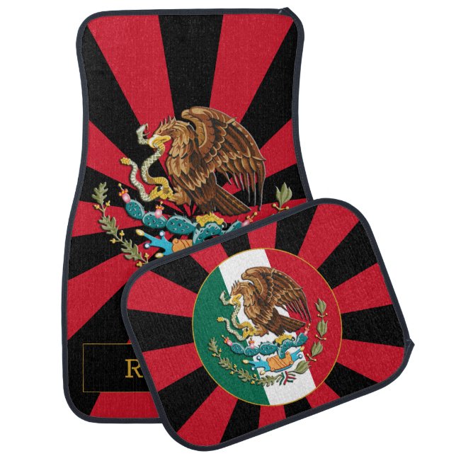 Mexico Car Floor Mat & Mexican Flag Red / Patriots (Set)