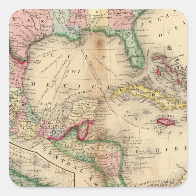 Mexico, Central America, West Indies Square Sticker (Front)