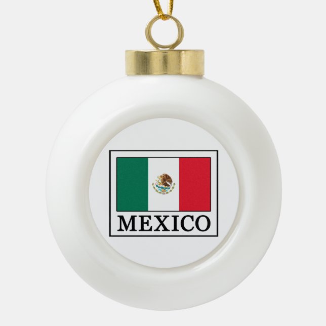 Mexico Ceramic Ball Christmas Ornament (Front)