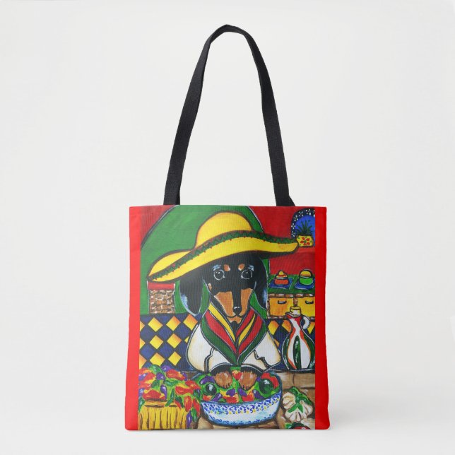 MEXICO CHEF DACHSHUND  TOTE BAG (Front)