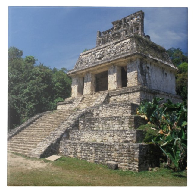 Mexico, Chiapas province, Palenque. Temple of Ceramic Tile (Front)
