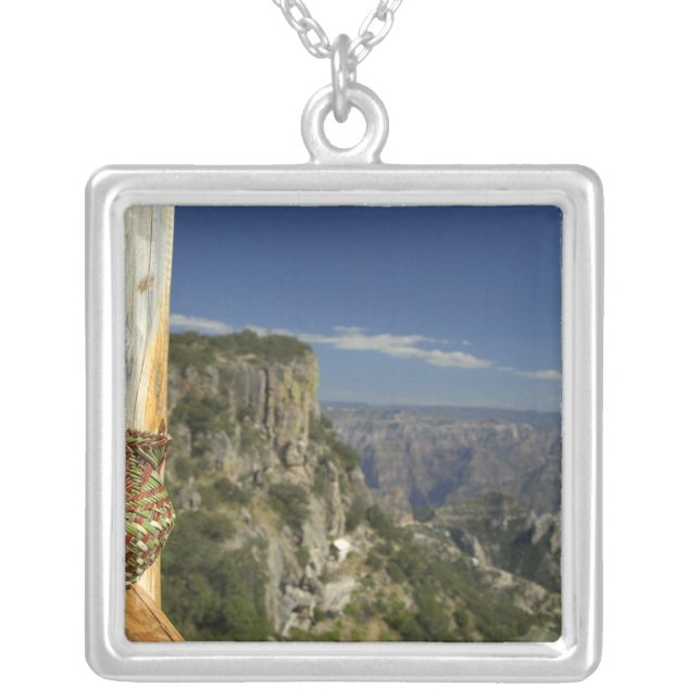Mexico, Chihuahua, Copper Canyon. View from Silver Plated Necklace (Front)