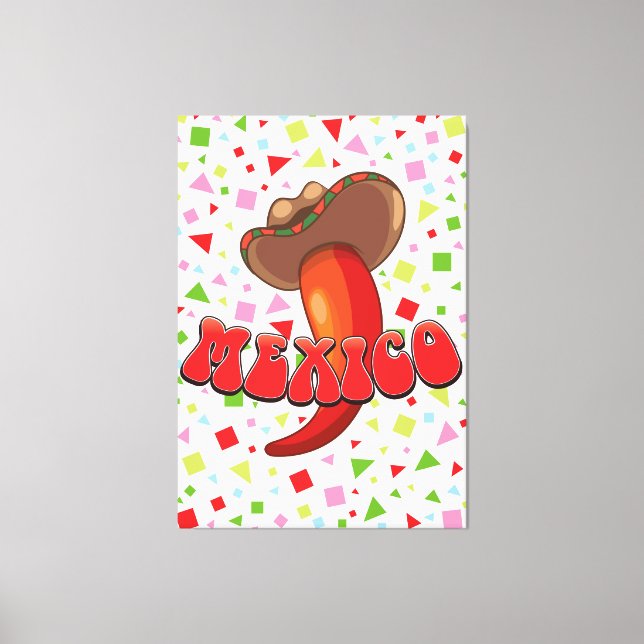 Mexico Chilli Pepper cute party Canvas Print (Front)