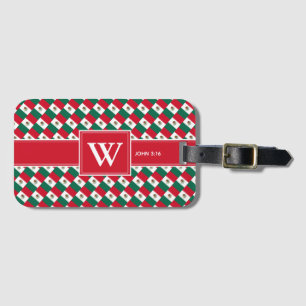 MEXICO Christian Monogram Luggage Red Luggage Tag