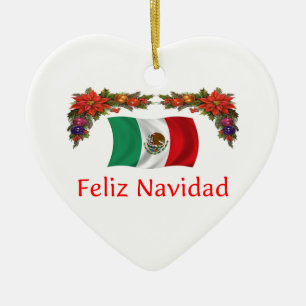 Mexico Christmas Ceramic Ornament