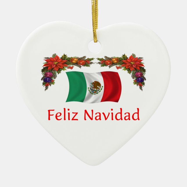 Mexico Christmas Ceramic Ornament (Front)