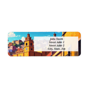Mexico Church Guanajuato Label