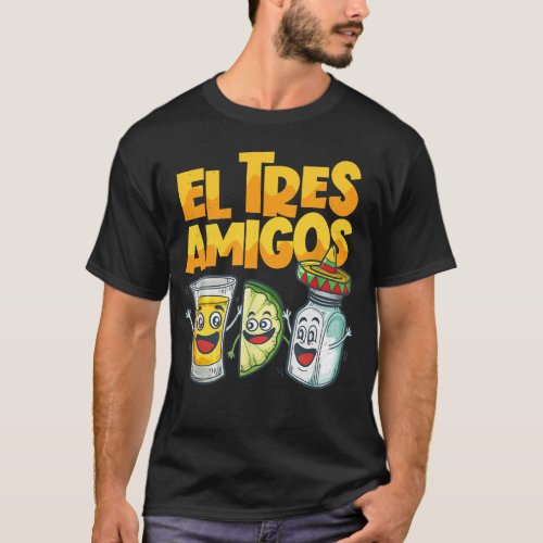 Mexico Cinco de Mayo El Tres Amigos Tequila Lime T_Shirt