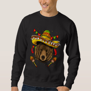 Mexico Cinco de Mayo Grizzly Bear Sombrero Mexican Sweatshirt