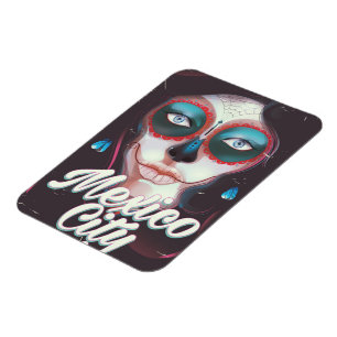 Mexico City Day of the Dead travel poster Magnet