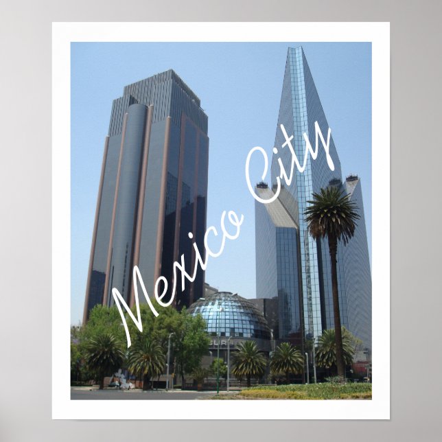 Mexico City Financial District Architecture Poster (Front)