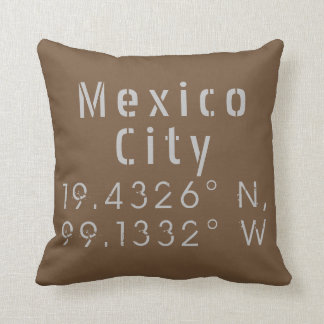 Mexico City Latitude Longitude Throw Pillow