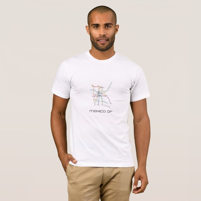 Mexico city metro map t-shirt tee shirt (Front Full)
