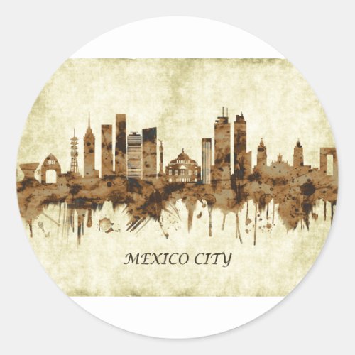 Mexico City Mexico Cityscape Classic Round Sticker