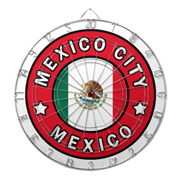 Mexico City Mexico Dartboard With Darts (Front)